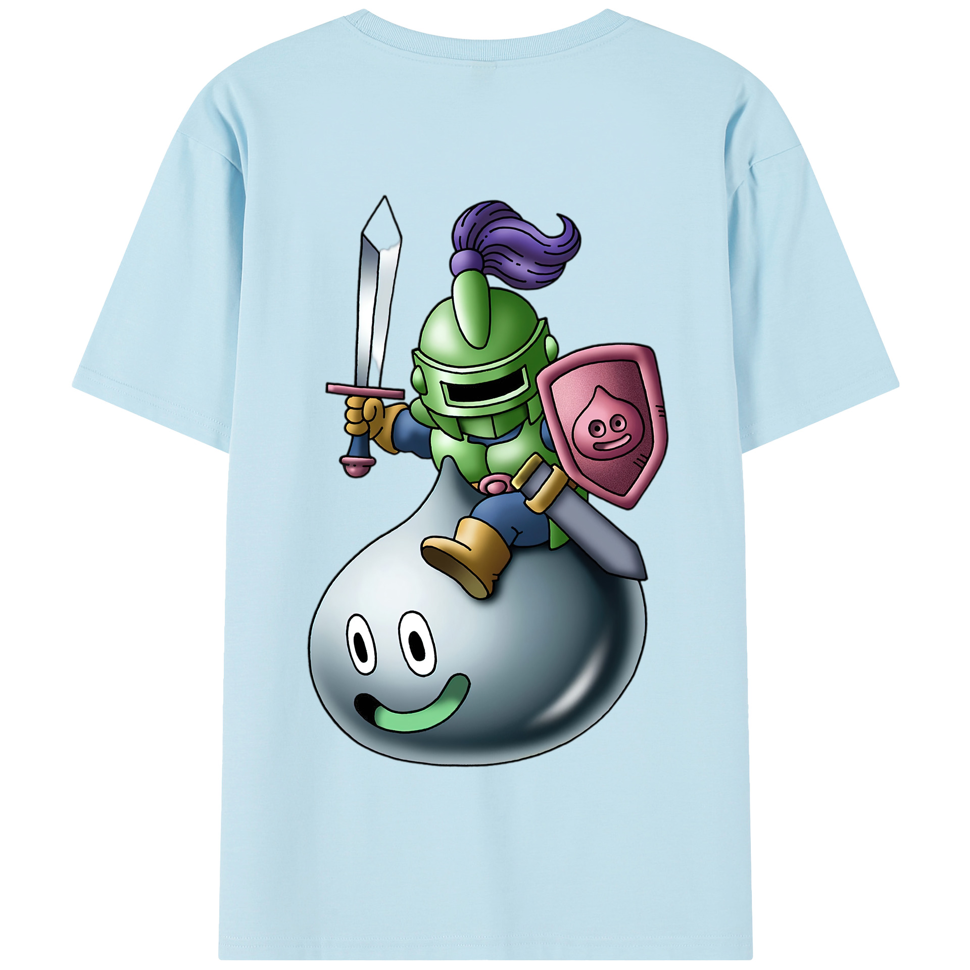 （画像用） ドラゴンクエスト Doragon Kuesuto Dragon Quest 綿100％半袖Tシャツ（背面プリント）